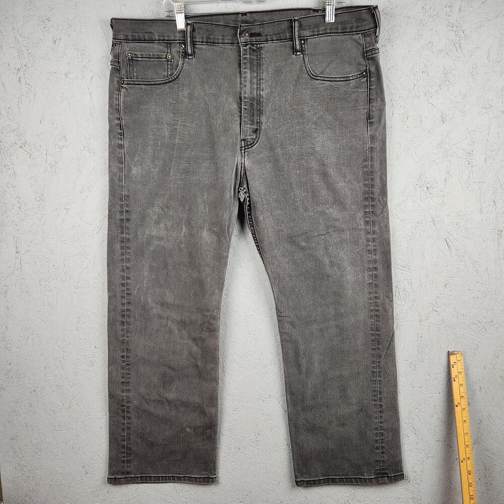 Levis 569 Jeans Mens 40x30 Gray Charcoal Relaxed Straight Stretch Denim Casual